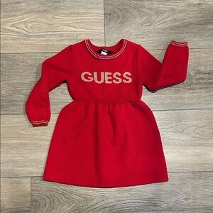 GUESS Vibrant Red Kids Sweater Dress Size 2T